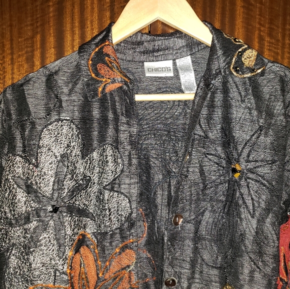 Chicos shirt / light jacket embroidered and beaded - Picture 2 of 7